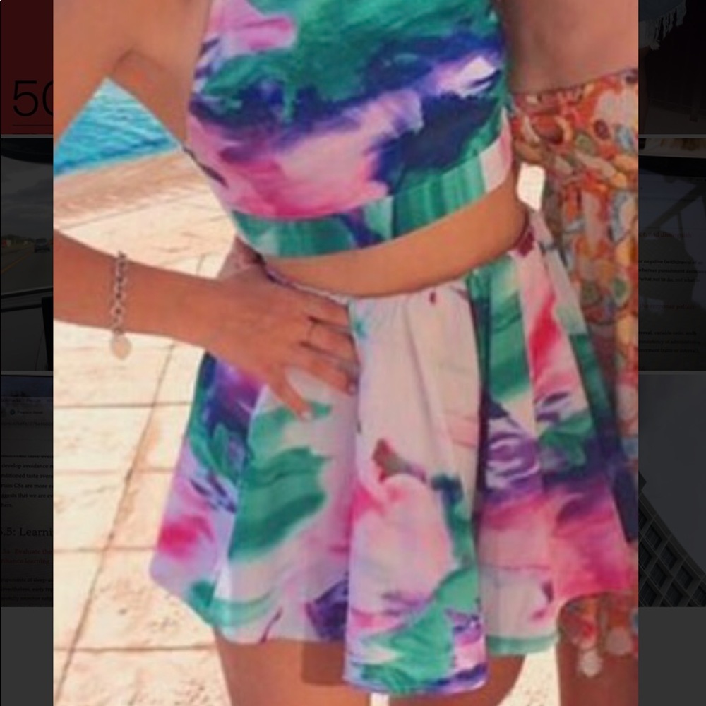 2 piece multi colored dress and tank set